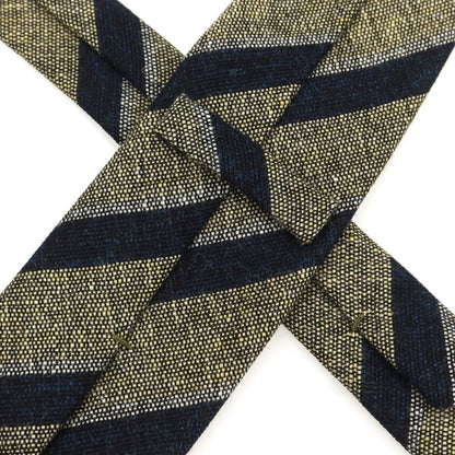 [New] Stefano Bigi Wool Striped Necktie Beige x Navy [Condition Rank N] [Men&