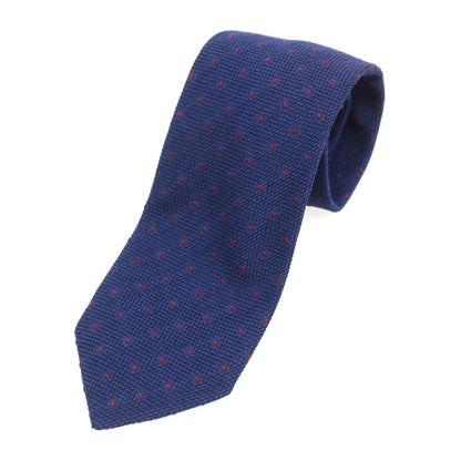 【新品】ステファノ ビジ stefano bigi シルクカシミヤ ドット柄ネクタイ ネイビーxワイン【 状態ランクN 】【 メンズ 】