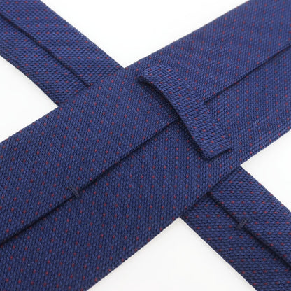 【新品】ステファノ ビジ stefano bigi シルクカシミヤ ドット柄ネクタイ ネイビーxワイン【 状態ランクN 】【 メンズ 】