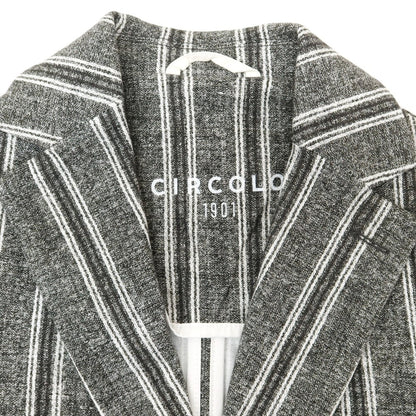 【中古】チルコロ1901 CIRCOLO 1901 ストライプ プリント コットンジャージー セットアップ 2つボタンスーツ グレーxホワイト【 42 】【 状態ランクB 】【 メンズ 】