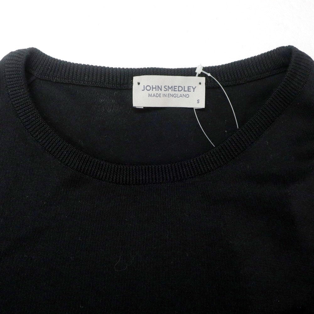 【中古】ジョンスメドレー JOHN SMEDLEY ハイゲージ コットン クルーネック プルオーバーニット ブラック【 S 】【 状態ランクC 】【 メンズ 】