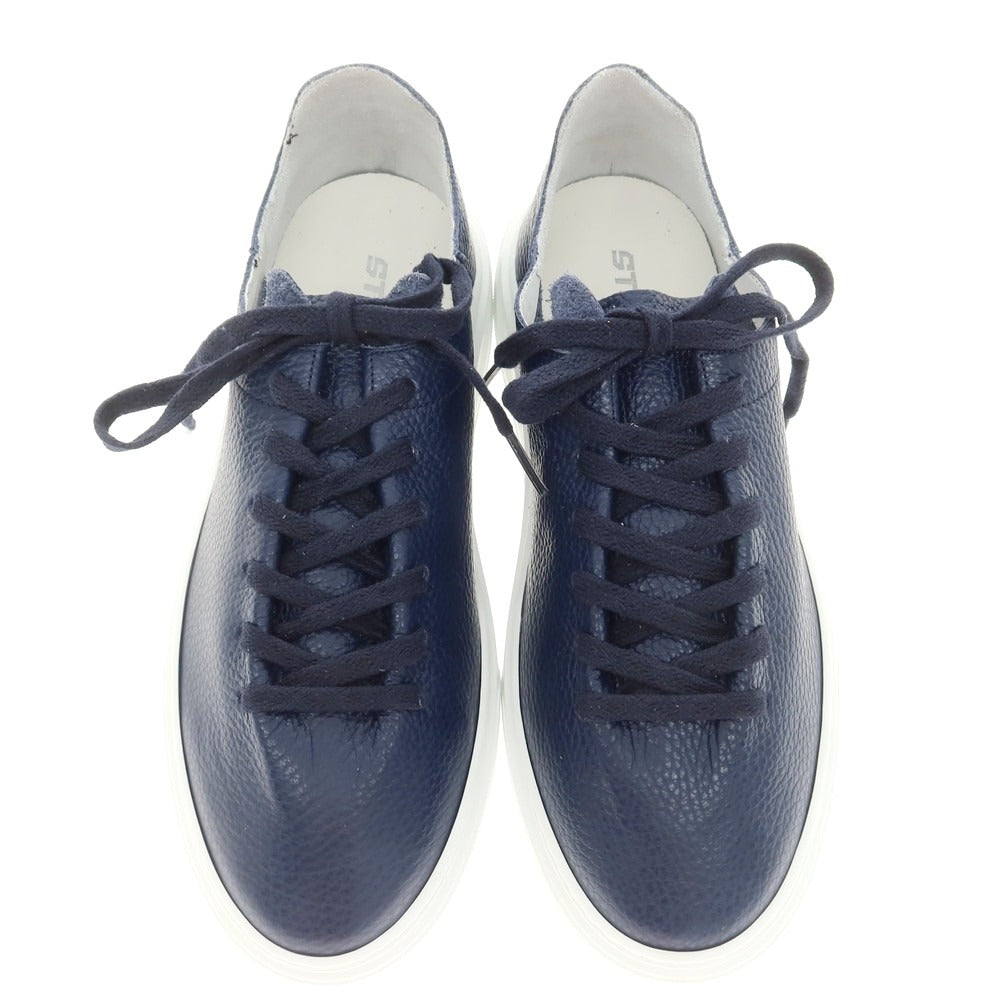 【新品】ストックトン STOKTON シュリンクレザー スニーカー ネイビー【 39 】【 状態ランクN 】【 メンズ 】
