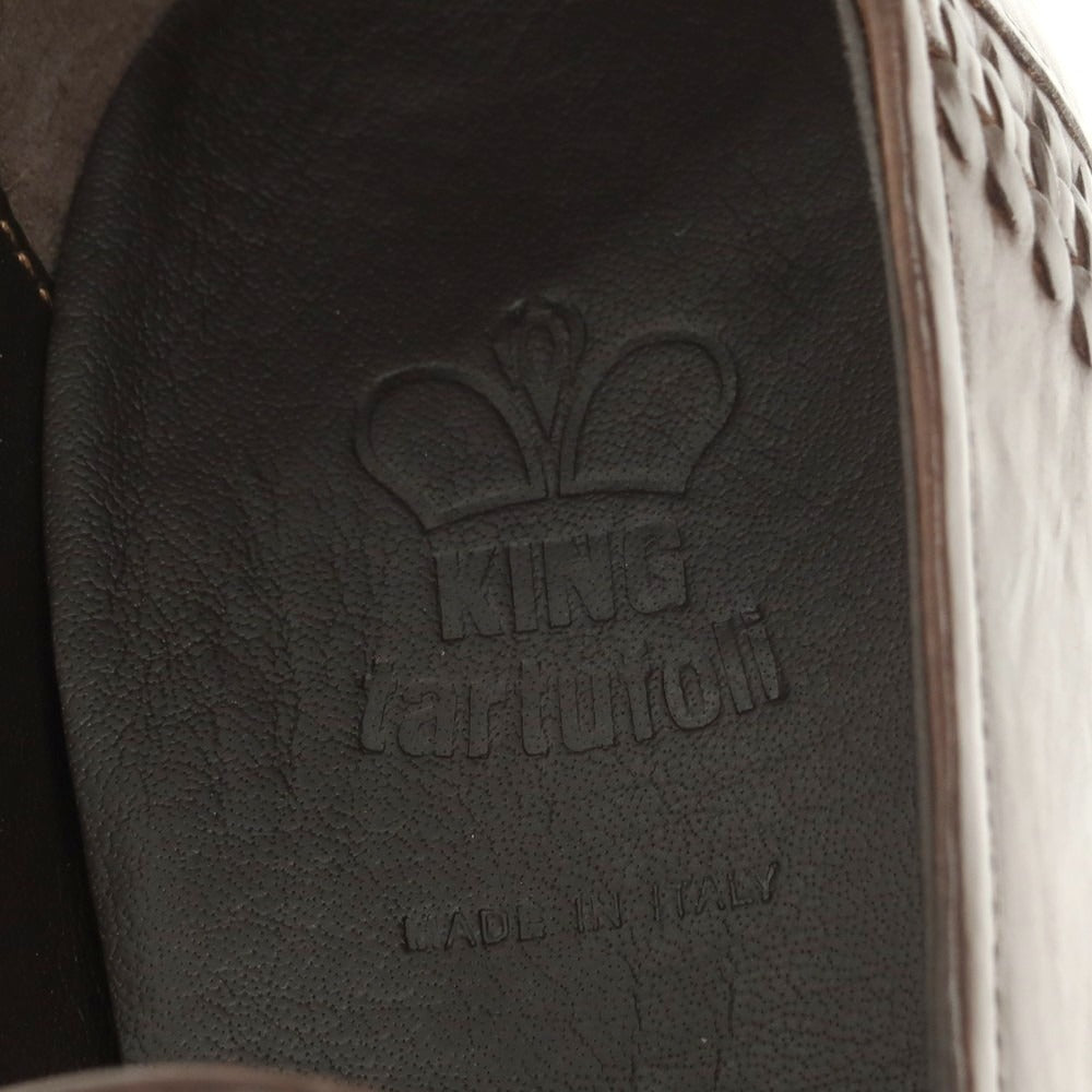 【新品】キング タルトフォリー King Tartufoli イントレチャート ローファー ダークブラウン【 40 】【 状態ランクN 】【 メンズ 】 [EPD]
