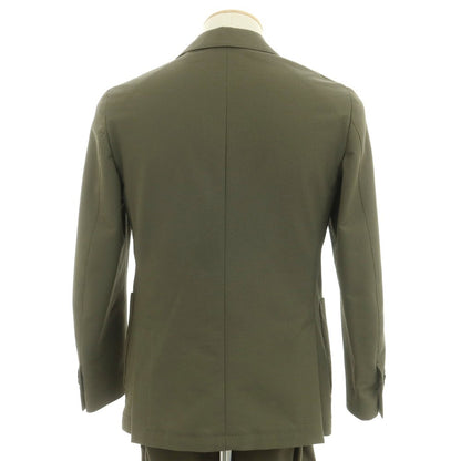 【中古】ラルディーニ LARDINI ポリエステルサッカー セットアップ 3つボタンスーツ オリーブ【 44 】【 状態ランクB 】【 メンズ 】