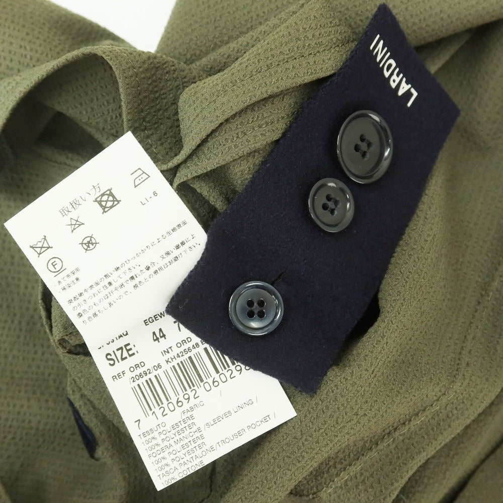 【中古】ラルディーニ LARDINI ポリエステルサッカー セットアップ 3つボタンスーツ オリーブ【 44 】【 状態ランクB 】【 メンズ 】