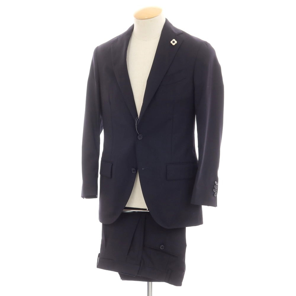 【中古】ラルディーニ LARDINI ウール 3つボタンスーツ ネイビー【 44 】【 状態ランクB 】【 メンズ 】