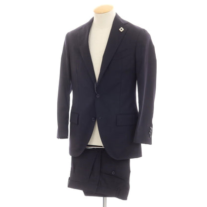 【中古】ラルディーニ LARDINI ウール 3つボタンスーツ ネイビー【 44 】【 状態ランクB 】【 メンズ 】