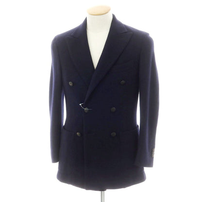 【中古】モンテドーロ Montedoro ウールジャージー ダブル テーラードジャケット ネイビー【 44 】【 状態ランクB 】【 メンズ 】