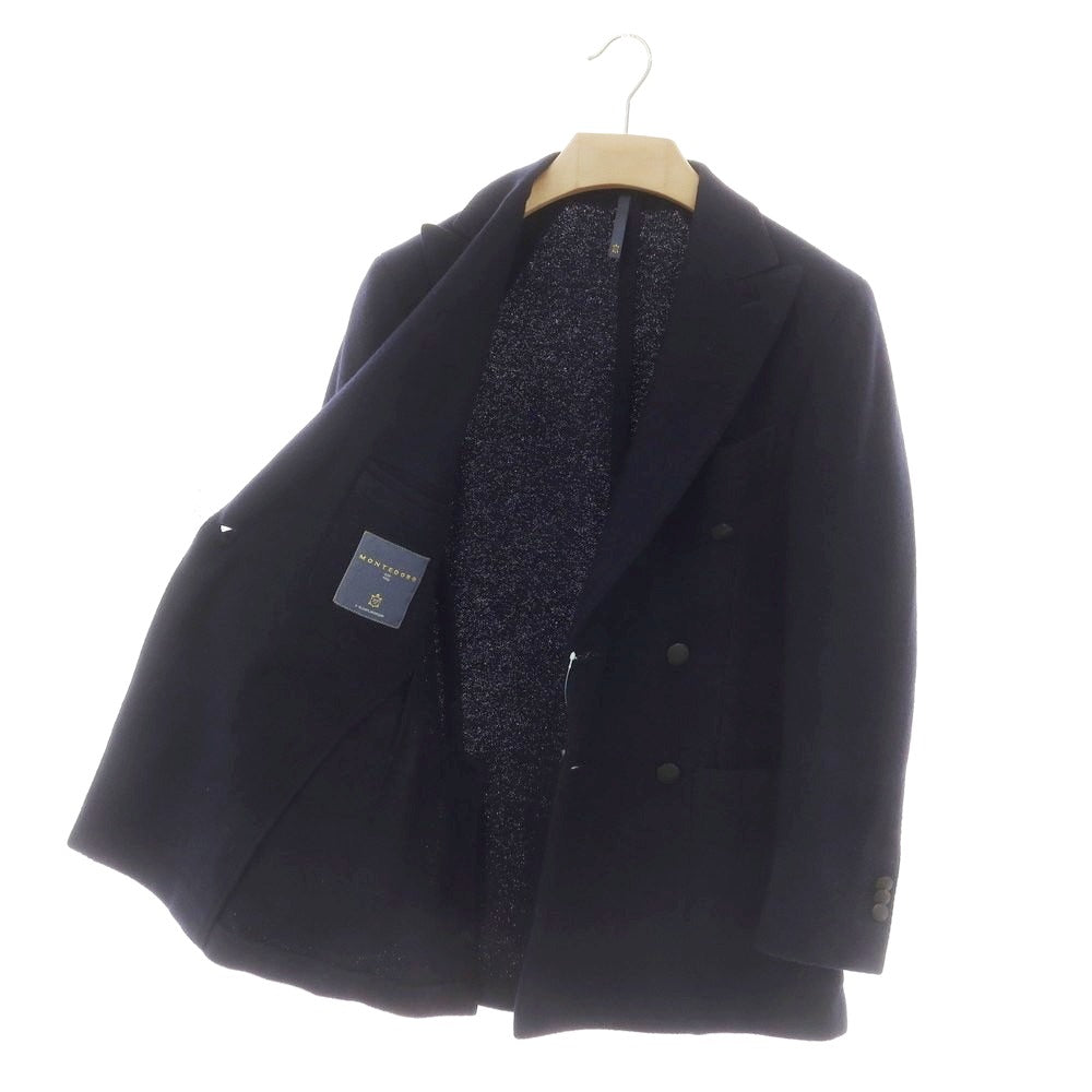 【中古】モンテドーロ Montedoro ウール ジャージー ダブル テーラードジャケット ネイビー【サイズ44】【 状態ランクB 】【 メンズ 】 [DPD]