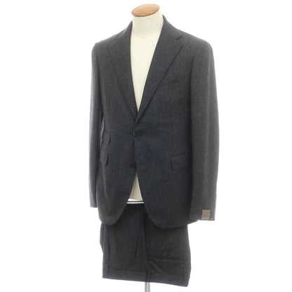【中古】【未使用】タリアトーレ TAGLIATORE フランネルウール 2つボタンスーツ グレー【 48 】【 状態ランクS 】【 メンズ 】