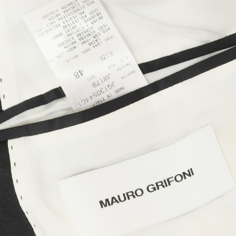 【中古】マウログリフォーニ Mauro Grifoni ウール タキシード 1B フォーマルスーツ ブラック【サイズ48】【 状態ランクB 】【 メンズ 】[EPD]
