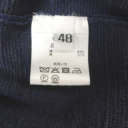 【中古】クルチアーニ CRUCIANI ハイゲージ コットンリネン クルーネック プルオーバーニット ネイビーxグレー【 48 】【 状態ランクC 】【 メンズ 】