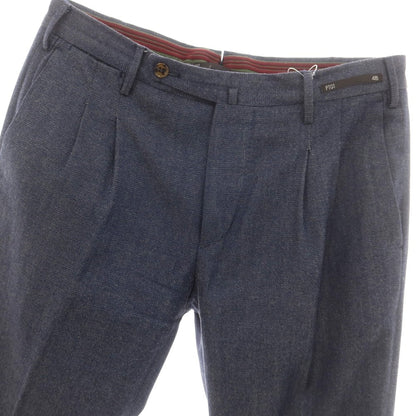 【中古】ピーティーゼロウーノ PT01 ウールコットン カジュアルスラックスパンツ ネイビー【 48 】【 状態ランクB 】【 メンズ 】