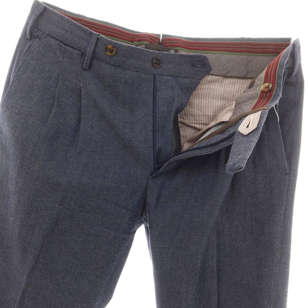 【中古】ピーティーゼロウーノ PT01 ウールコットン カジュアルスラックスパンツ ネイビー【 48 】【 状態ランクB 】【 メンズ 】