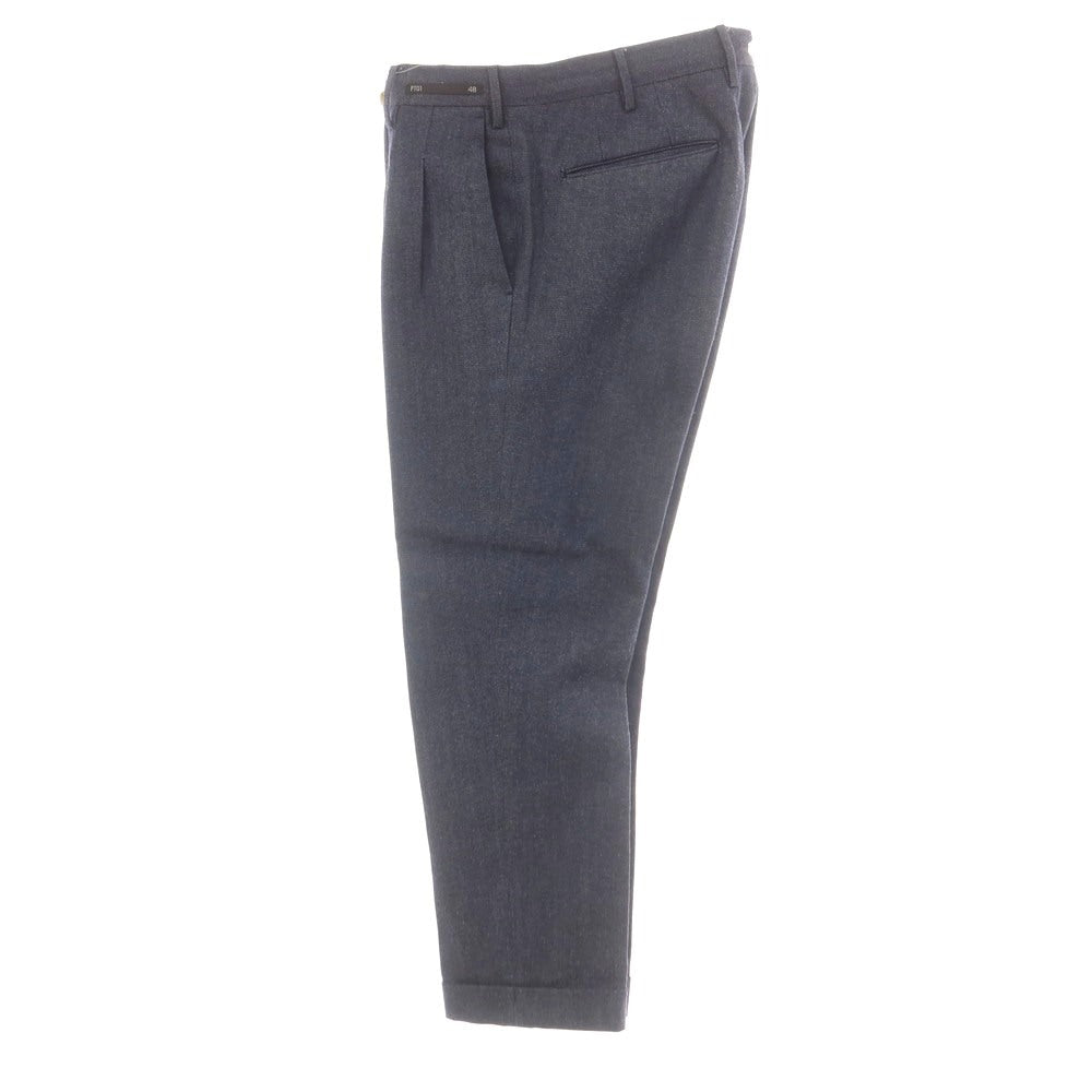 【中古】ピーティーゼロウーノ PT01 ウールコットン カジュアルスラックスパンツ ネイビー【 48 】【 状態ランクB 】【 メンズ 】