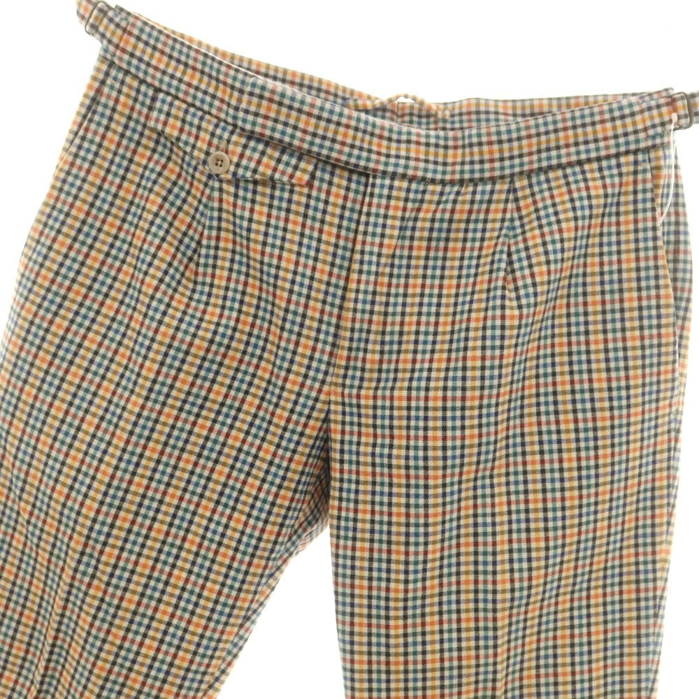 【中古】インコテックス INCOTEX ストレッチ コットン チェック カジュアルスラックスパンツ マルチカラー【 46 】【 状態ランクB 】【 メンズ 】