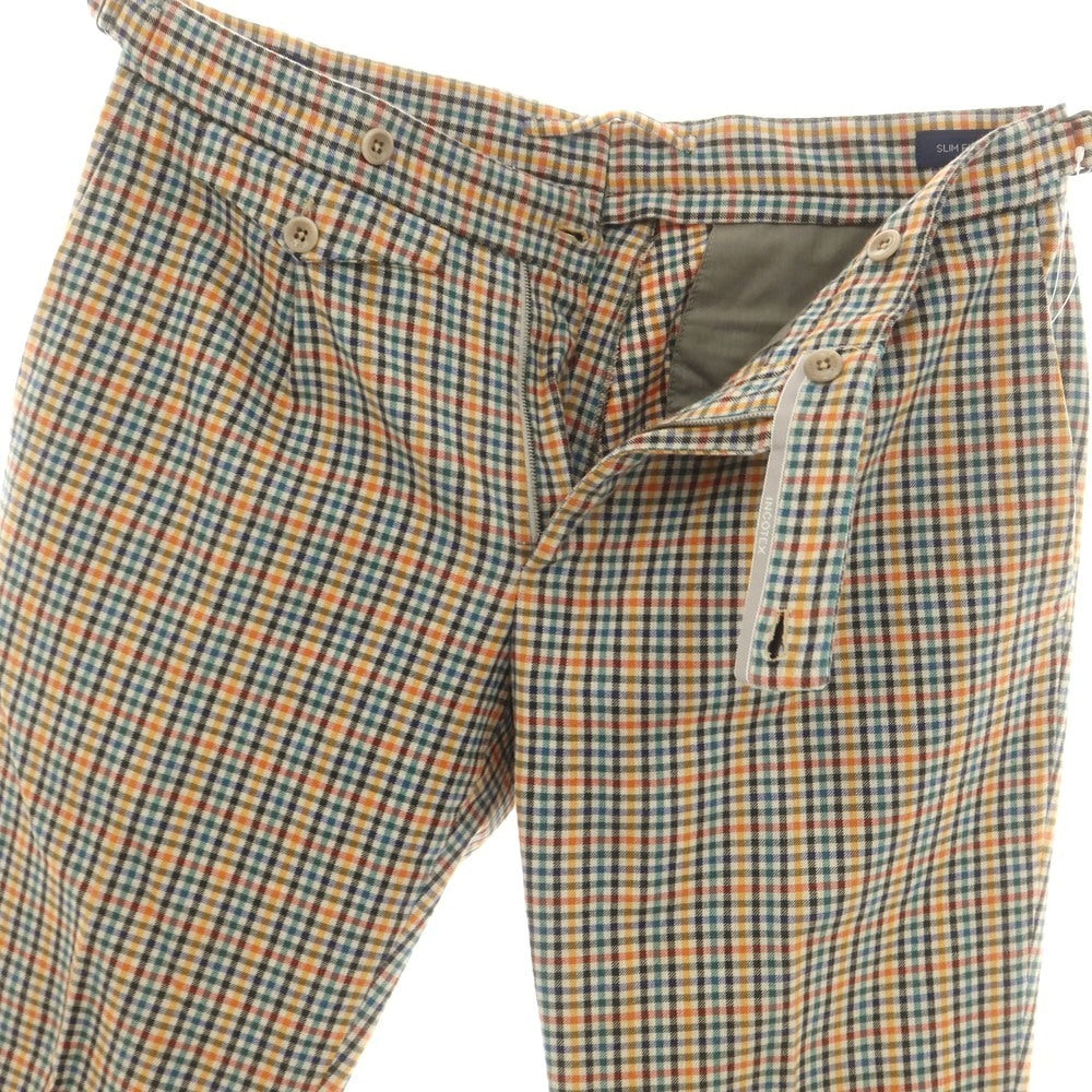 【中古】インコテックス INCOTEX ストレッチ コットン チェック カジュアルスラックスパンツ マルチカラー【 46 】【 状態ランクB 】【 メンズ 】