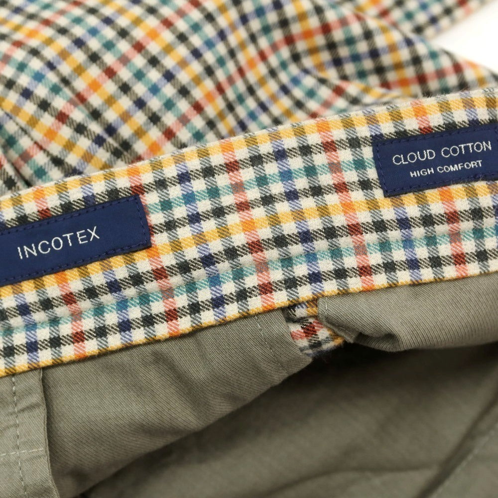 【中古】インコテックス INCOTEX ストレッチ コットン チェック カジュアルスラックスパンツ マルチカラー【 46 】【 状態ランクB 】【 メンズ 】