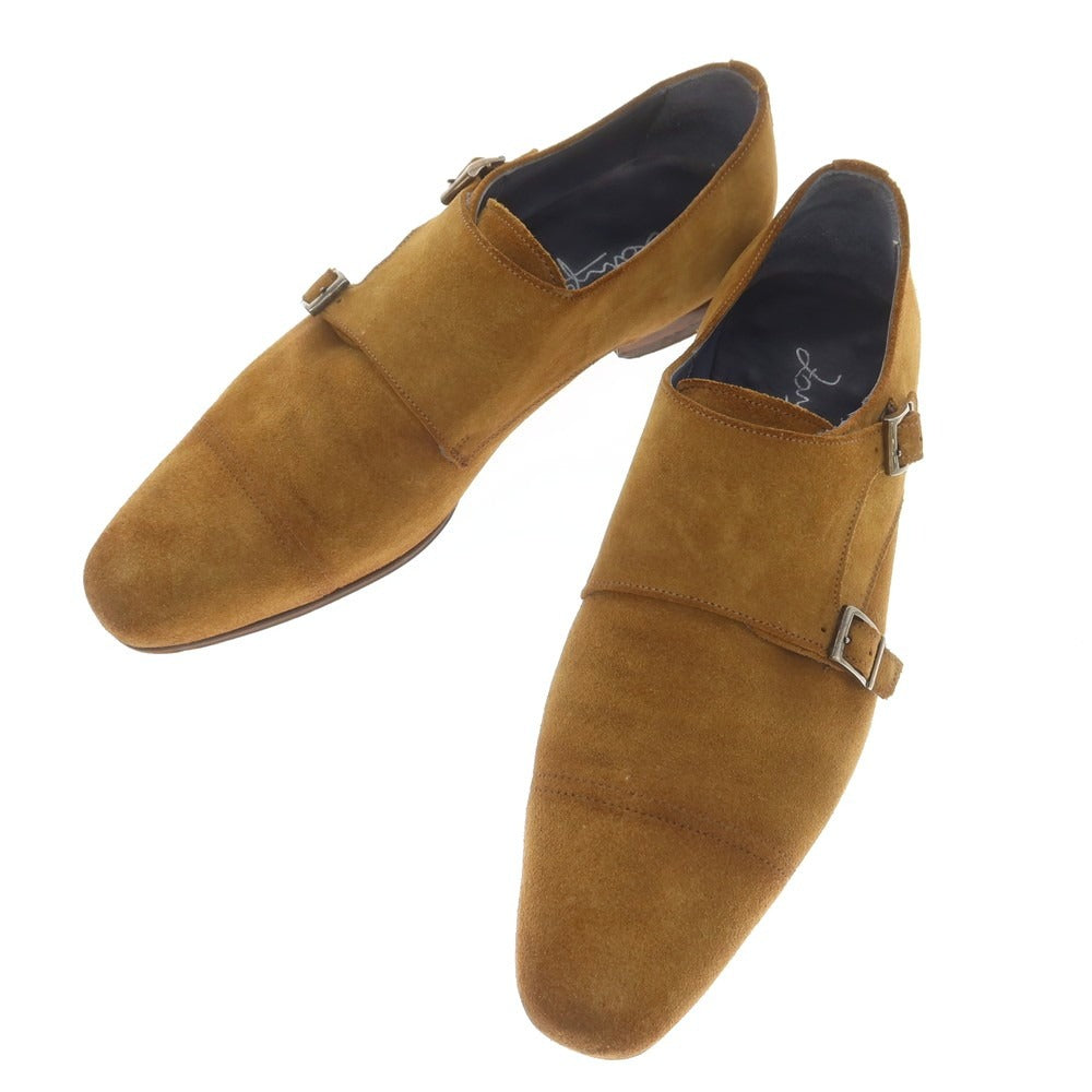 [Used] ZAMPIERE Suede Double Monk Dress Shoes Yellow Ocher [8] [Condition Rank C] [Men&