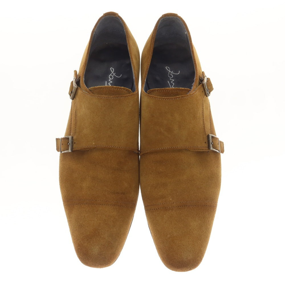 [Used] ZAMPIERE Suede Double Monk Dress Shoes Yellow Ocher [8] [Condition Rank C] [Men&
