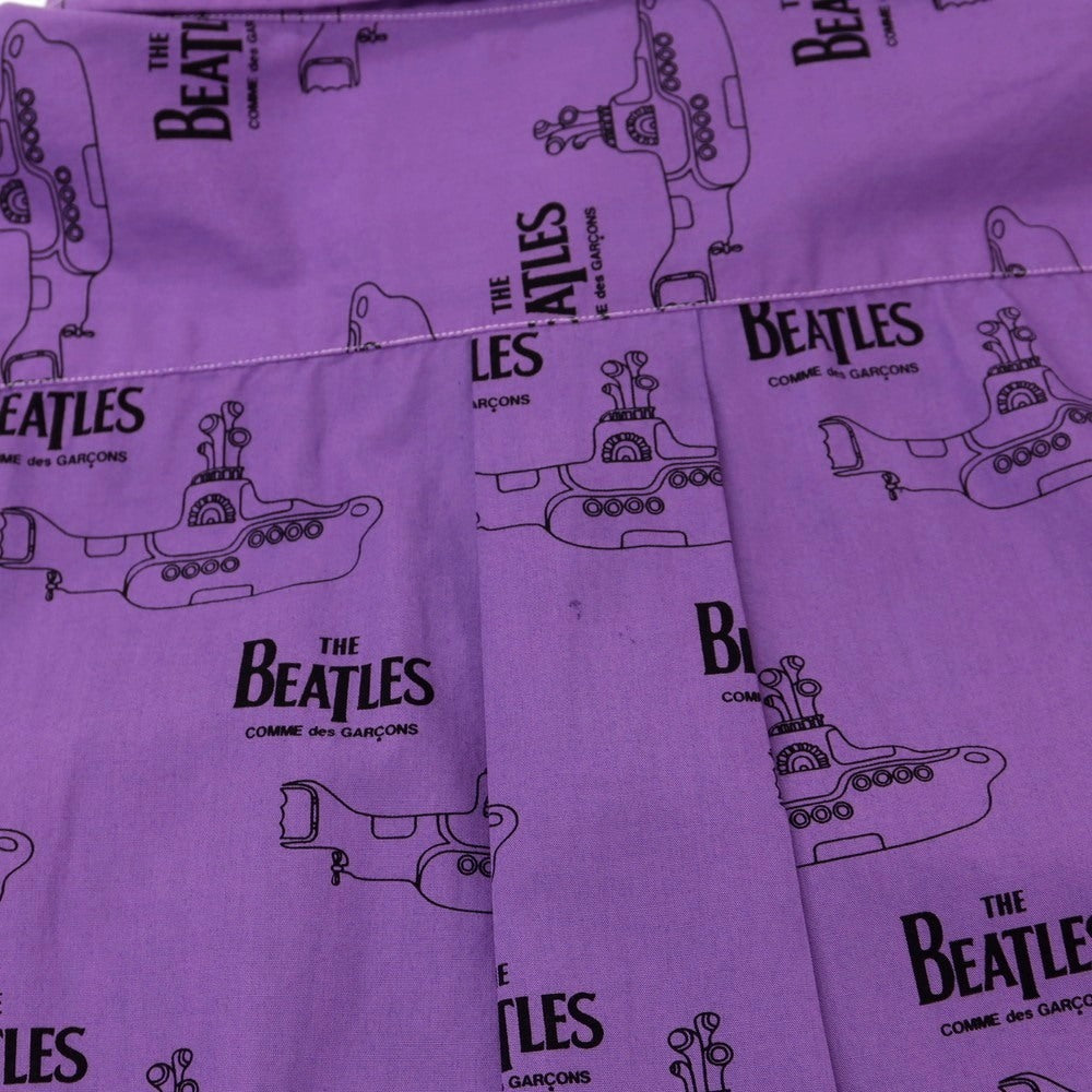 【中古】コムデギャルソン COMME des GARCONS THE BEATLES コットン ボタンダウン カジュアルシャツ パープルxブラック【 XXL 】【 状態ランクB 】【 メンズ 】[EPD]