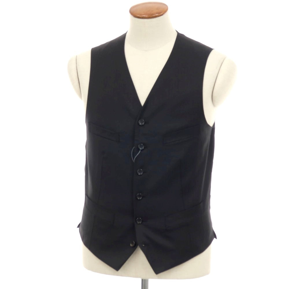 【中古】コムデギャルソン オムドゥ COMME des GARCONS HOMME DEUX 2024年春夏 ウールポリエステル ヘリンボーン ドレス系ジレ ベスト ブラック【 サイズM 】【 状態ランクA 】【 メンズ 】 [APD]