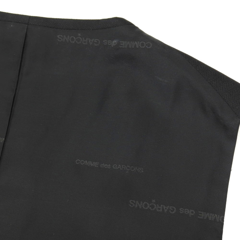 【中古】コムデギャルソン オムドゥ COMME des GARCONS HOMME DEUX 2024年春夏 ウールポリエステル ヘリンボーン ドレス系ジレ ベスト ブラック【 サイズM 】【 状態ランクA 】【 メンズ 】 [APD]