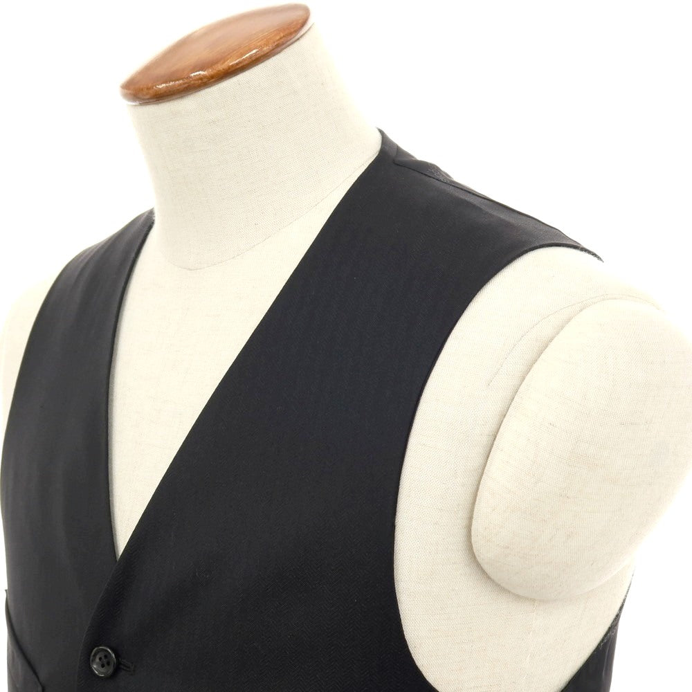 【中古】コムデギャルソン オムドゥ COMME des GARCONS HOMME DEUX 2024年春夏 ウールポリエステル ヘリンボーン ドレス系ジレ ベスト ブラック【 サイズM 】【 状態ランクA 】【 メンズ 】 [APD]