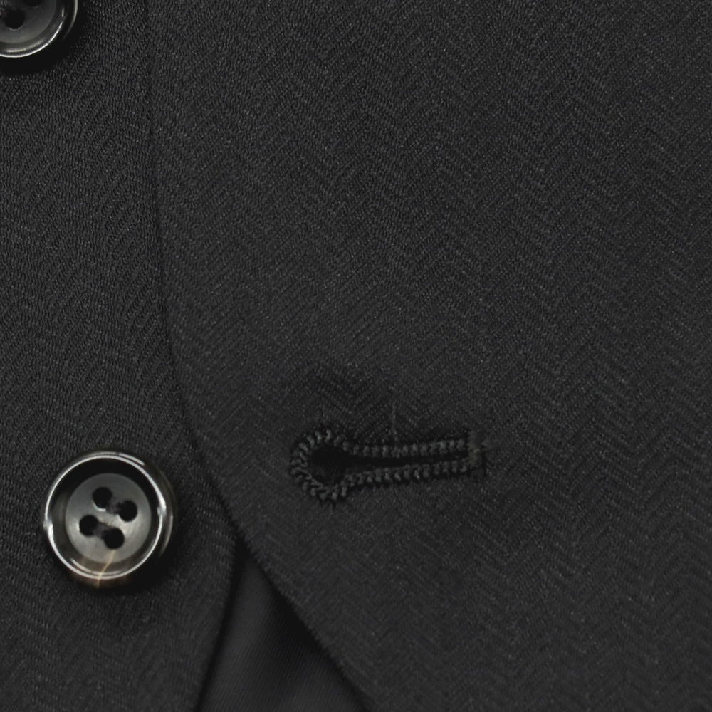 【中古】コムデギャルソン オムドゥ COMME des GARCONS HOMME DEUX 2024年春夏 ウールポリエステル ヘリンボーン ドレス系ジレ ベスト ブラック【 サイズM 】【 状態ランクA 】【 メンズ 】 [APD]