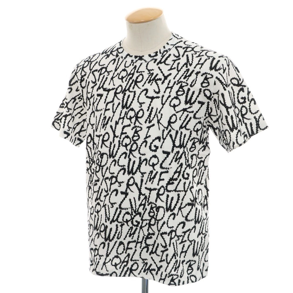 【中古】コムデギャルソン オムドゥ COMME des GARCONS HOMME DEUX 2024年秋冬 コットン クルーネック 半袖Ｔシャツ ホワイトxブラック【 S 】【 状態ランクA 】【 メンズ 】