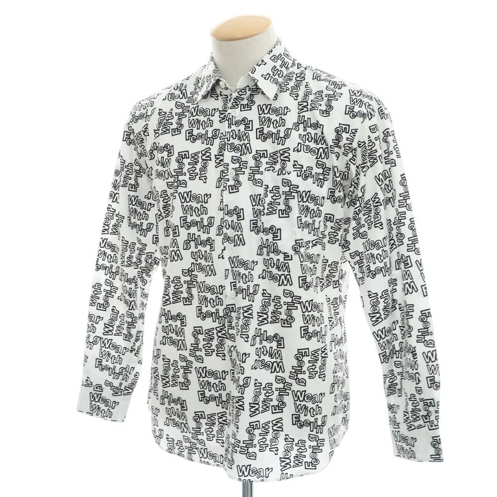 【中古】コムデギャルソンシャツ COMME des GARCONS SHIRT 2024年秋冬 コットン レギュラーカラー カジュアルシャツ ホワイトxブラック【 XS 】【 状態ランクA 】【 メンズ 】[EPD]