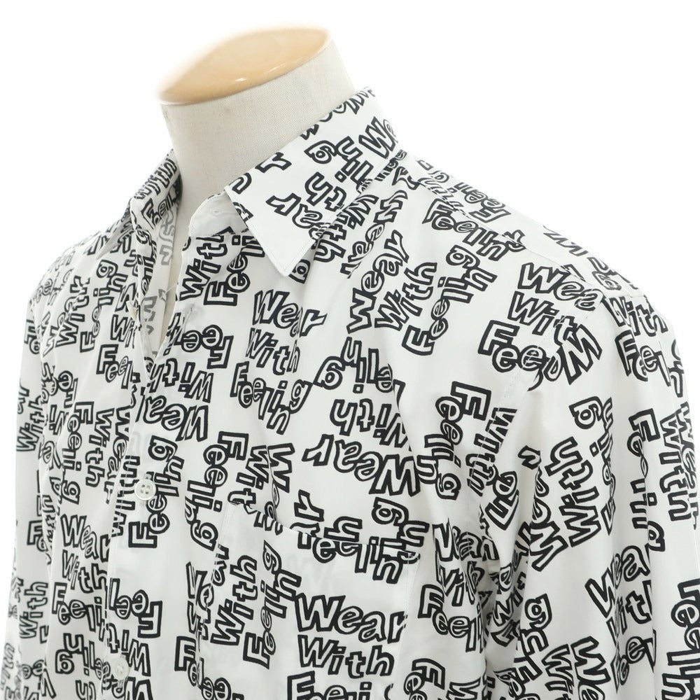 【中古】コムデギャルソンシャツ COMME des GARCONS SHIRT 2024年秋冬 コットン レギュラーカラー カジュアルシャツ ホワイトxブラック【 XS 】【 状態ランクA 】【 メンズ 】[EPD]