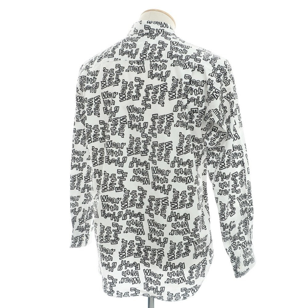 【中古】コムデギャルソンシャツ COMME des GARCONS SHIRT 2024年秋冬 コットン レギュラーカラー カジュアルシャツ ホワイトxブラック【 XS 】【 状態ランクA 】【 メンズ 】[EPD]
