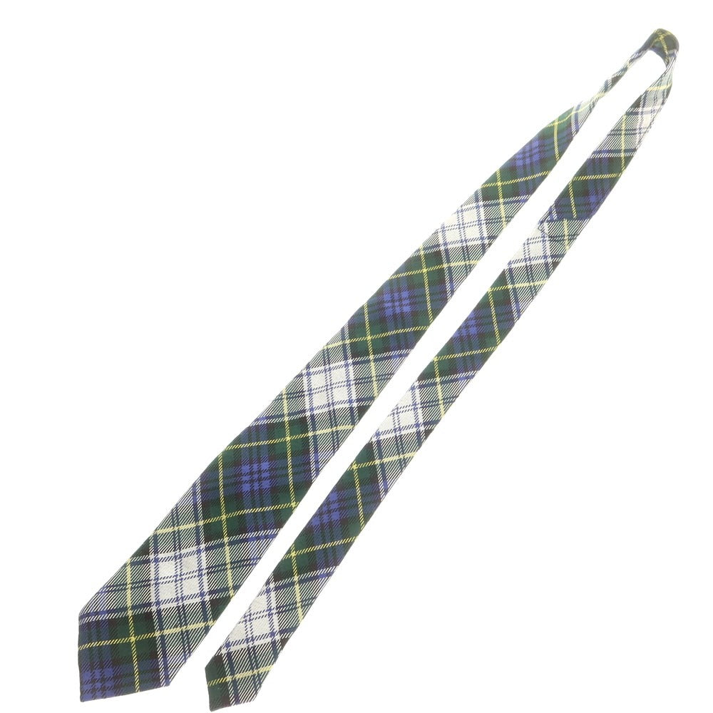 【中古】コムデギャルソン オムドゥ COMME des GARCONS HOMME DEUX 2024年秋冬 チェック柄ネクタイ グリーンxホワイト【 状態ランクA 】【 メンズ 】