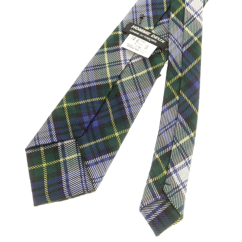 【中古】コムデギャルソン オムドゥ COMME des GARCONS HOMME DEUX 2024年秋冬 チェック柄ネクタイ グリーンxホワイト【 状態ランクA 】【 メンズ 】