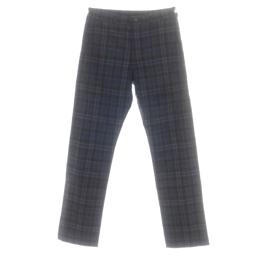 【中古】コムデギャルソン オムドゥ COMME des GARCONS HOMME DEUX 2015年春夏 ウール チェック カジュアルスラックスパンツ ダークグレイッシュグリーンxブルー系【 XS 】【 状態ランクB 】【 メンズ 】
