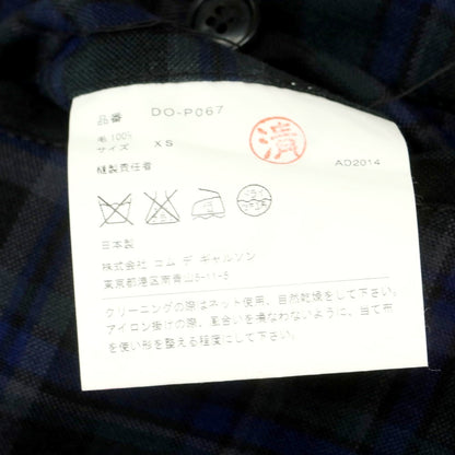 【中古】コムデギャルソン オムドゥ COMME des GARCONS HOMME DEUX 2015年春夏 ウール チェック カジュアルスラックスパンツ ダークグレイッシュグリーンxブルー系【 XS 】【 状態ランクB 】【 メンズ 】