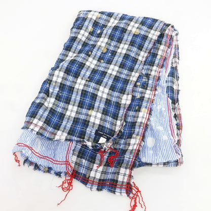 【中古】コムデギャルソンオム COMME des GARCONS HOMME 2013年春夏 リネン チェック ストール ブルーxホワイト【 状態ランクB 】【 メンズ 】