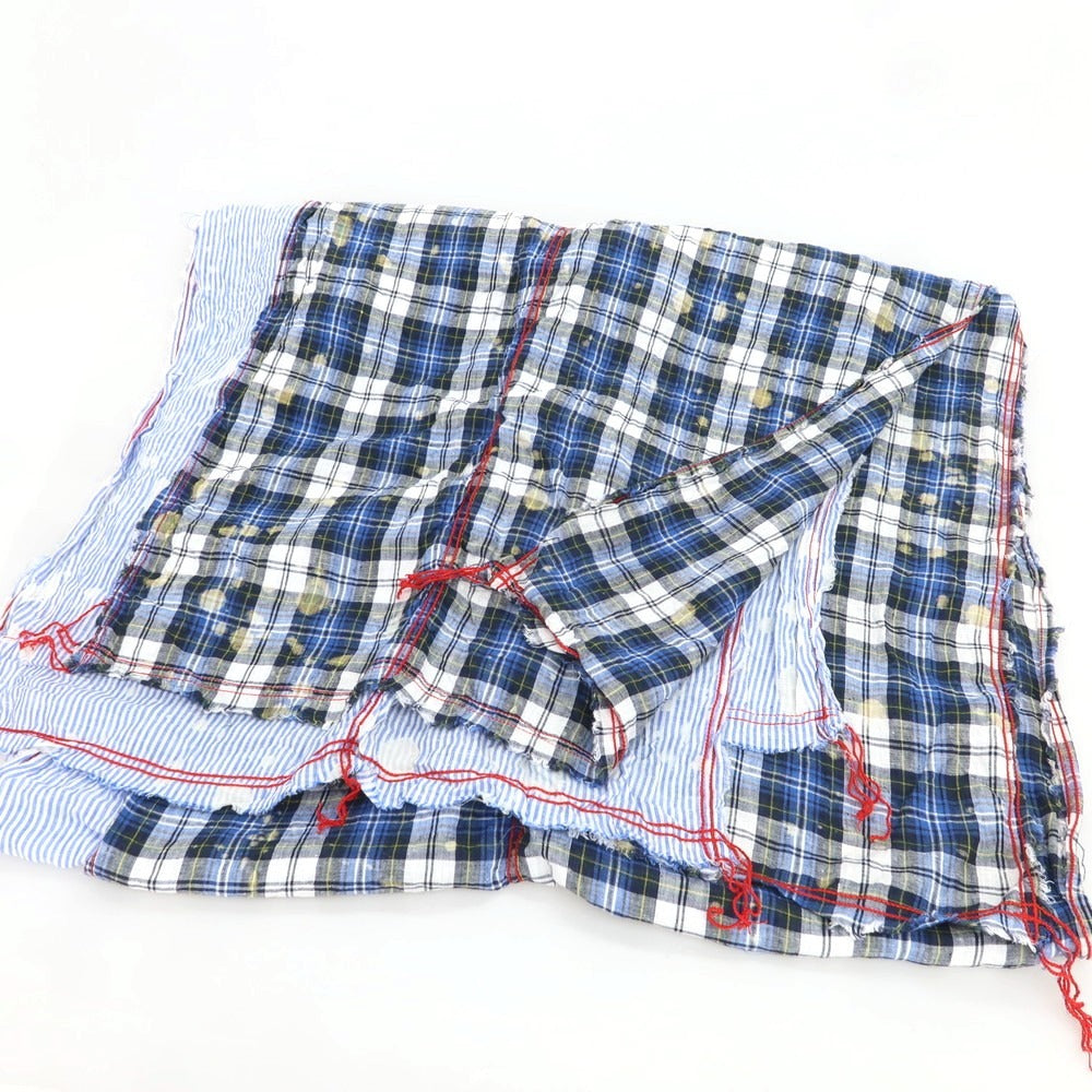 【中古】コムデギャルソンオム COMME des GARCONS HOMME 2013年春夏 リネン チェック ストール ブルーxホワイト【 状態ランクB 】【 メンズ 】
