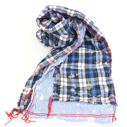 【中古】コムデギャルソンオム COMME des GARCONS HOMME 2013年春夏 リネン チェック ストール ブルーxホワイト【 状態ランクB 】【 メンズ 】