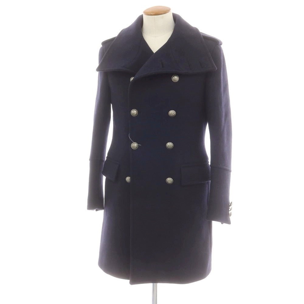 【中古】ボッテガ マルティネーゼ BOTTEGA MARTINESE ウールポリエステル ダブルブレストコート ネイビー【 48 】【 状態ランクB 】【 メンズ 】