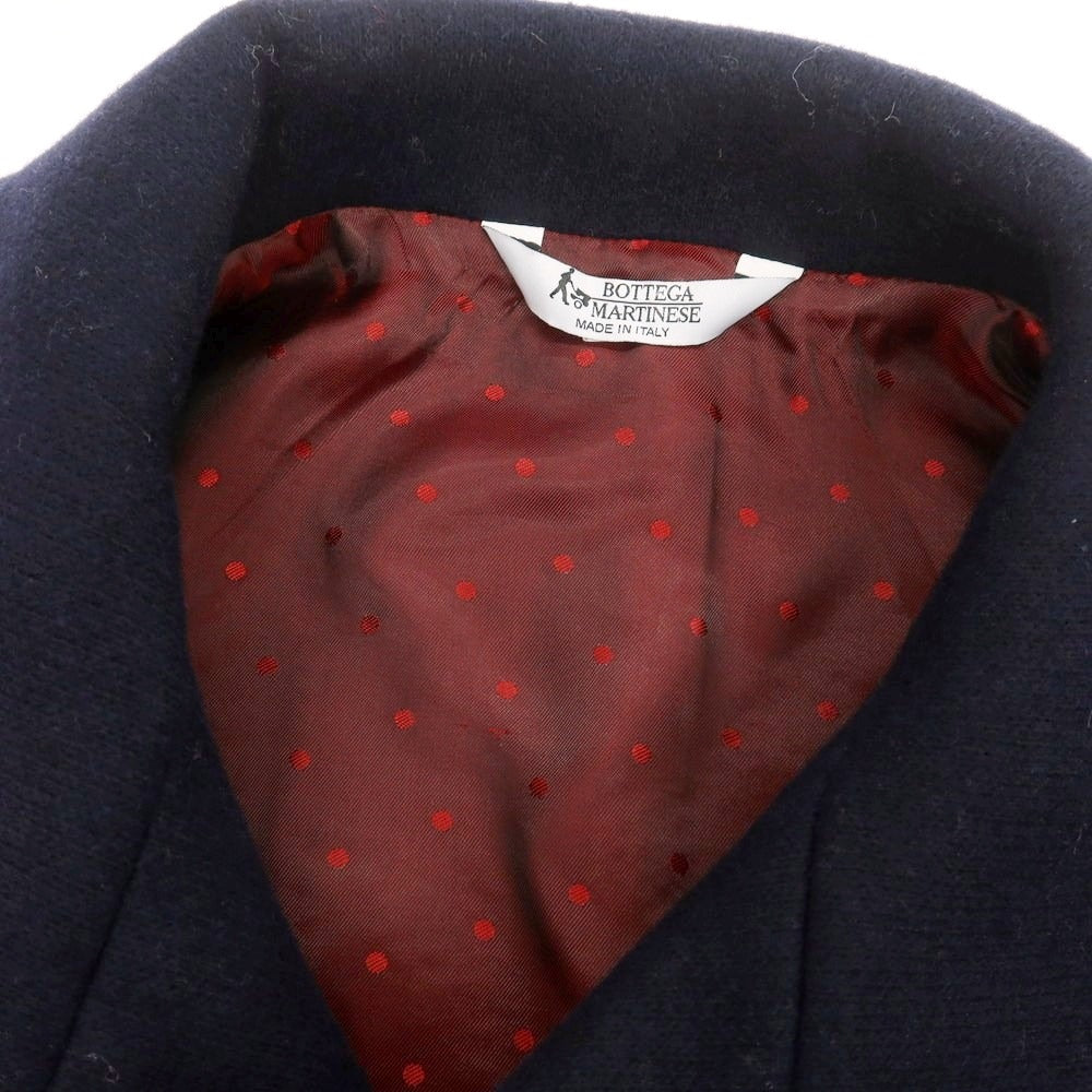 【中古】ボッテガ マルティネーゼ BOTTEGA MARTINESE ウールポリエステル ダブルブレストコート ネイビー【 48 】【 状態ランクB 】【 メンズ 】