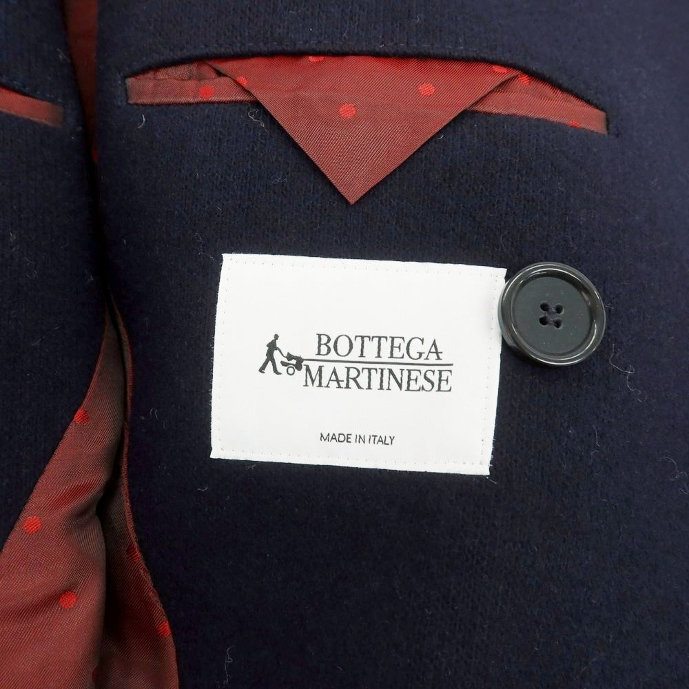 【中古】ボッテガ マルティネーゼ BOTTEGA MARTINESE ウールポリエステル ダブルブレストコート ネイビー【 48 】【 状態ランクB 】【 メンズ 】