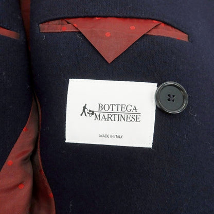 【中古】ボッテガ マルティネーゼ BOTTEGA MARTINESE ウールポリエステル ダブルブレストコート ネイビー【 48 】【 状態ランクB 】【 メンズ 】