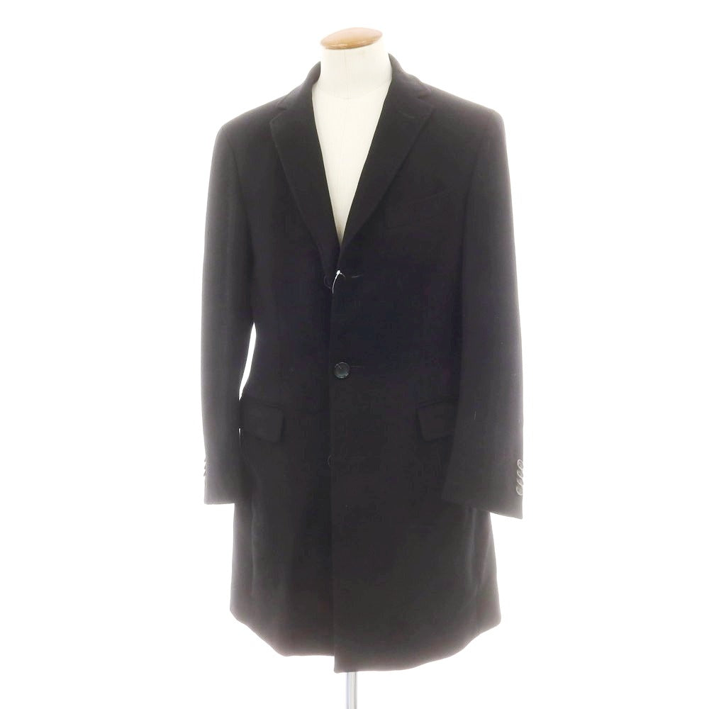 【中古】ジーゼニア Z Zegna ウール チェスターフィールドコート ブラック【 48 】【 状態ランクC 】【 メンズ 】