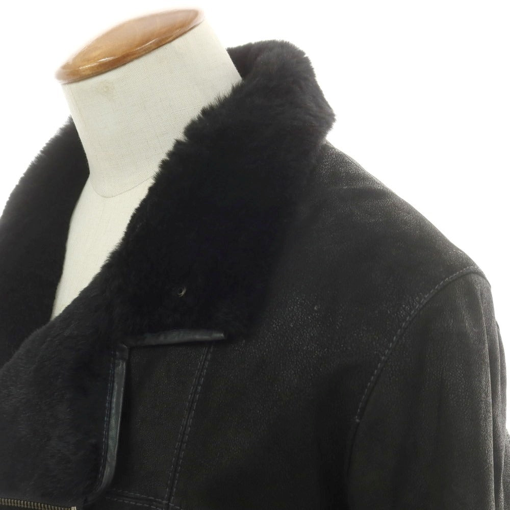 【中古】アルマーニ コレッツォーニ ARMANI COLLEZIONI ゴートレザー ライダースジャケット ブラック【 表記なし（M位） 】【 状態ランクB 】【 メンズ 】