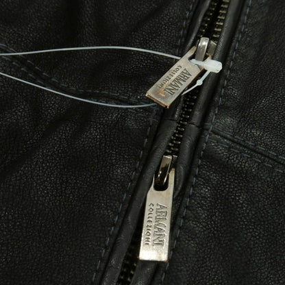 【中古】アルマーニ コレッツォーニ ARMANI COLLEZIONI ゴートレザー ライダースジャケット ブラック【 表記なし（M位） 】【 状態ランクB 】【 メンズ 】
