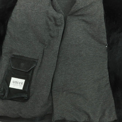 【中古】アルマーニ コレッツォーニ ARMANI COLLEZIONI ゴートレザー ライダースジャケット ブラック【 表記なし（M位） 】【 状態ランクB 】【 メンズ 】