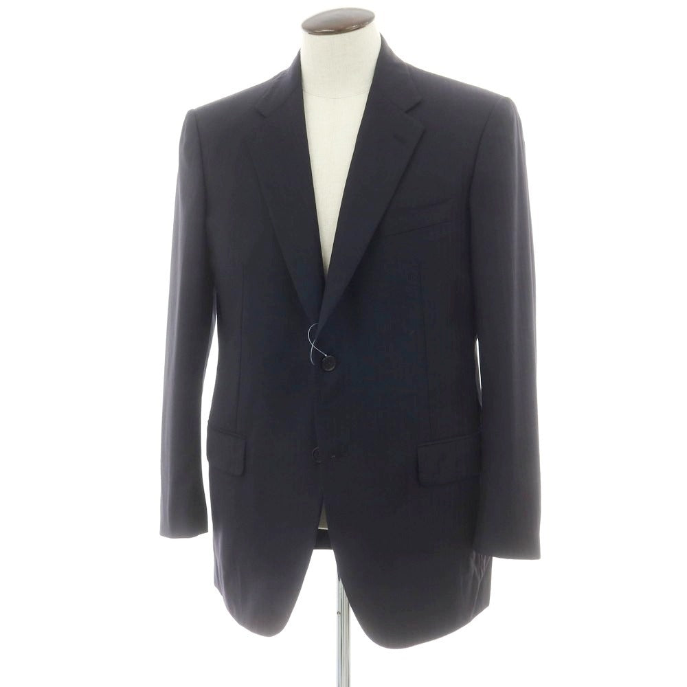 【中古】ベルベスト Belvest ウール ヘリンボーン テーラードジャケット ダークネイビー【 50 】【 状態ランクD 】【 メンズ 】