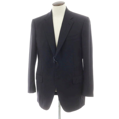 【中古】ベルベスト Belvest ウール ヘリンボーン テーラードジャケット ダークネイビー【 50 】【 状態ランクD 】【 メンズ 】